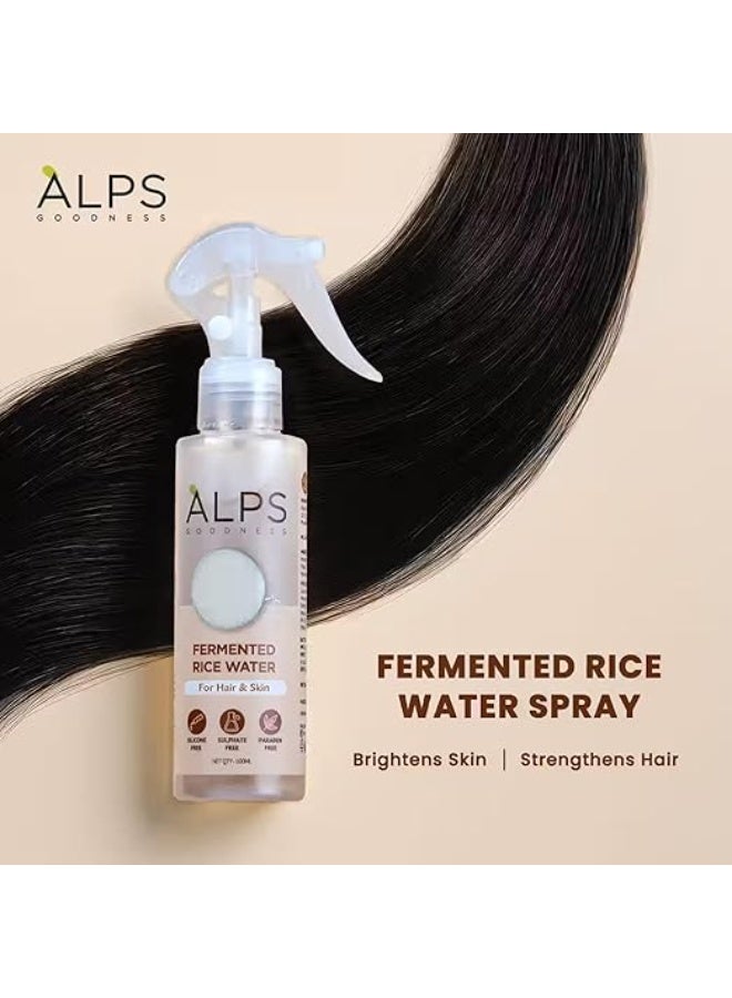 ALPS GOODNESS Fermented Rice Water | Spray for Hair and Skin, Glass Skin and Shiny Hair | For Brigthter Skin | Replenishes Keratin (100ml) - Image 2